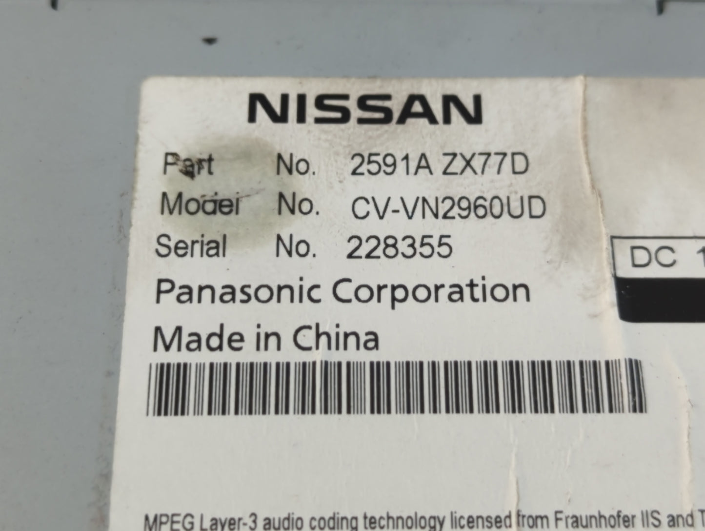 2011-2011 Nissan Maxima Am Fm Cd Player Radio Receiver - Oemusedautoparts1.com
