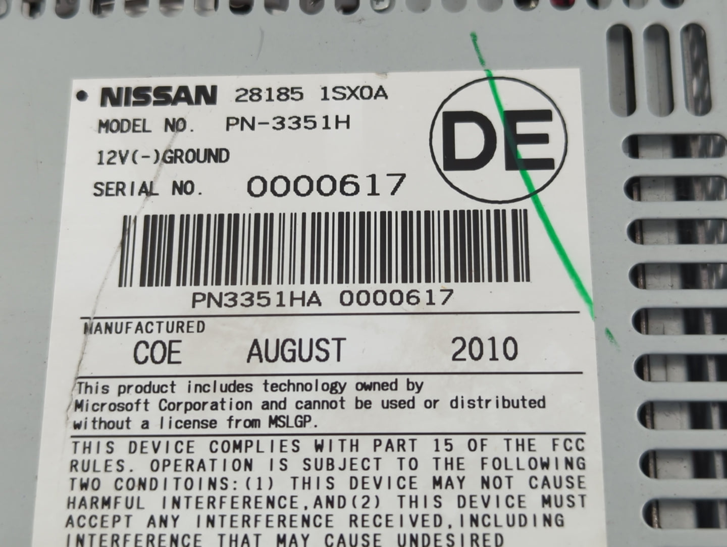 2011-2014 Nissan Murano Radio AM FM Cd Player Receiver Replacement P/N:28185 1SX0A Fits Fits 2011 2012 2013 2014 OEM Used Au