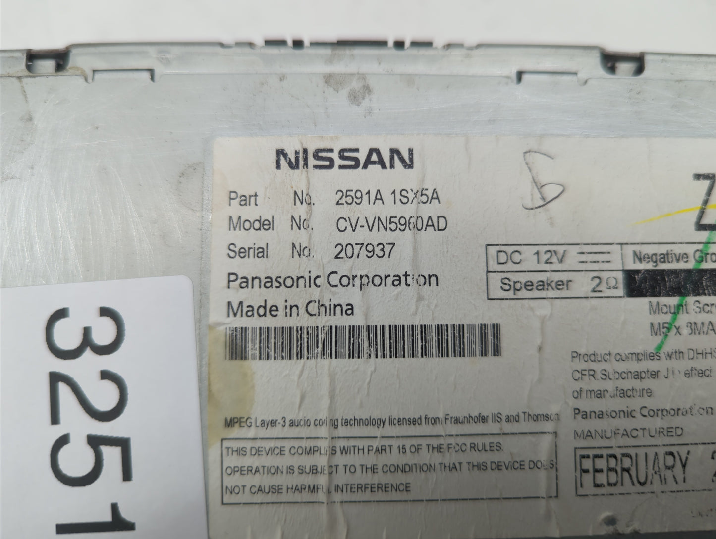2011-2012 Nissan Murano Am Fm Cd Player Radio Receiver - Oemusedautoparts1.com