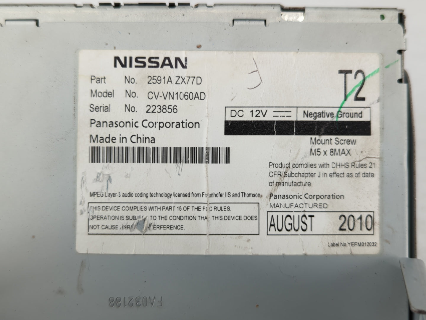 2009-2011 Nissan Murano Am Fm Cd Player Radio Receiver - Oemusedautoparts1.com
