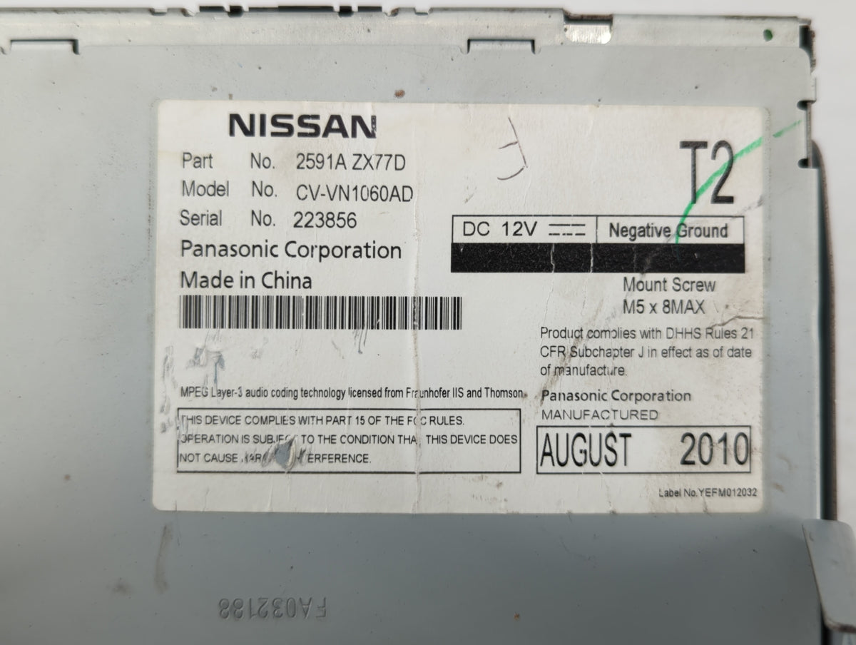 2009-2011 Nissan Murano Am Fm Cd Player Radio Receiver 506823 - Oemusedautoparts1.com