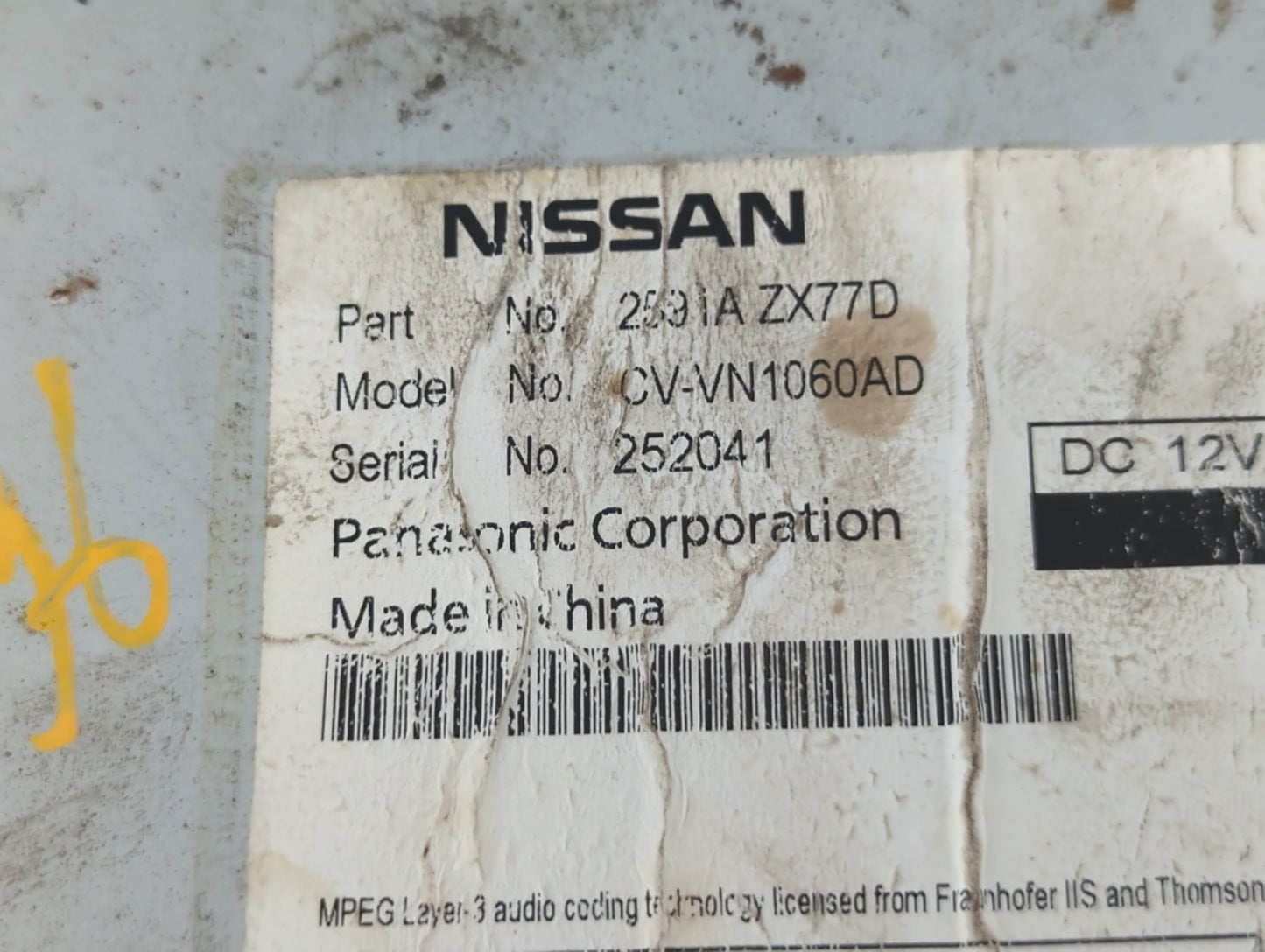 2011-2012 Nissan Murano Am Fm Cd Player Radio Receiver - Oemusedautoparts1.com