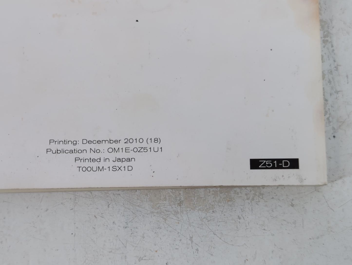 2011 Nissan Murano Owners Manual Book Guide P/N:OM1E-0Z51U1 OEM Used Auto Parts - Oemusedautoparts1.com