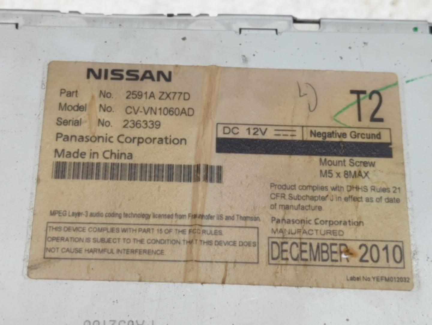 2011-2014 Nissan Murano Am Fm Cd Player Radio Receiver - Oemusedautoparts1.com