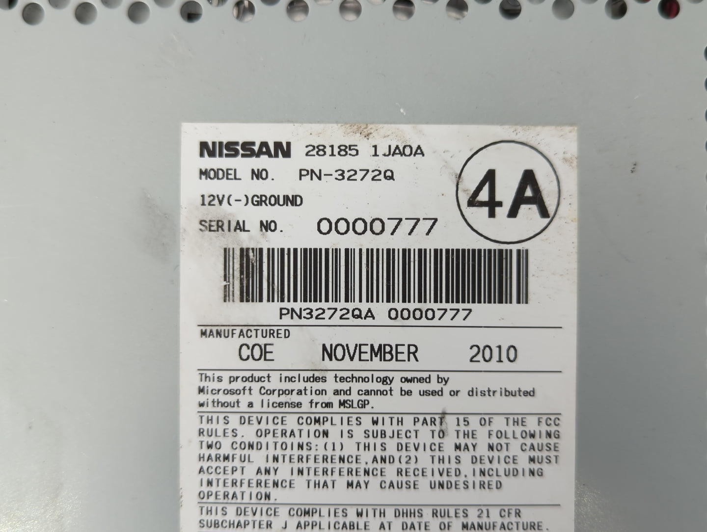 2011-2011 Nissan Quest Am Fm Cd Player Radio Receiver - Oemusedautoparts1.com