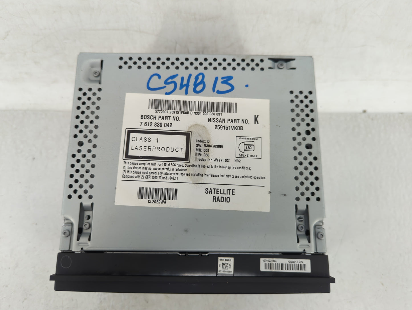 2011 Nissan Rogue Radio AM FM Cd Player Receiver Replacement P/N:259151VK0B 7612830042 Fits OEM Used Auto Parts - Oemusedaut