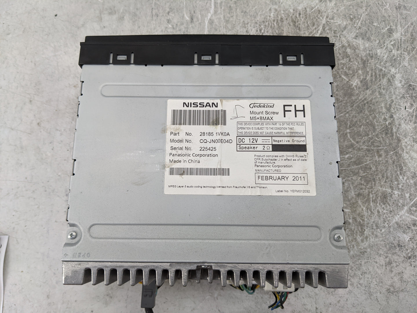 2011-2015 Nissan Rogue Radio AM FM Cd Player Receiver Replacement P/N:28185 1VK0A CQ-JN00E04D Fits Fits 2011 2012 2013 2014 