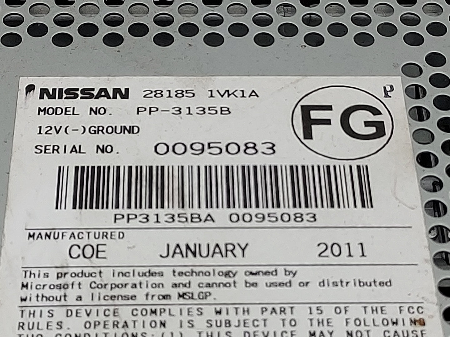 2011-2015 Nissan Rogue Radio AM FM Cd Player Receiver Replacement P/N:28185 1VK1A PP-3135B Fits Fits 2011 2012 2013 2014 201