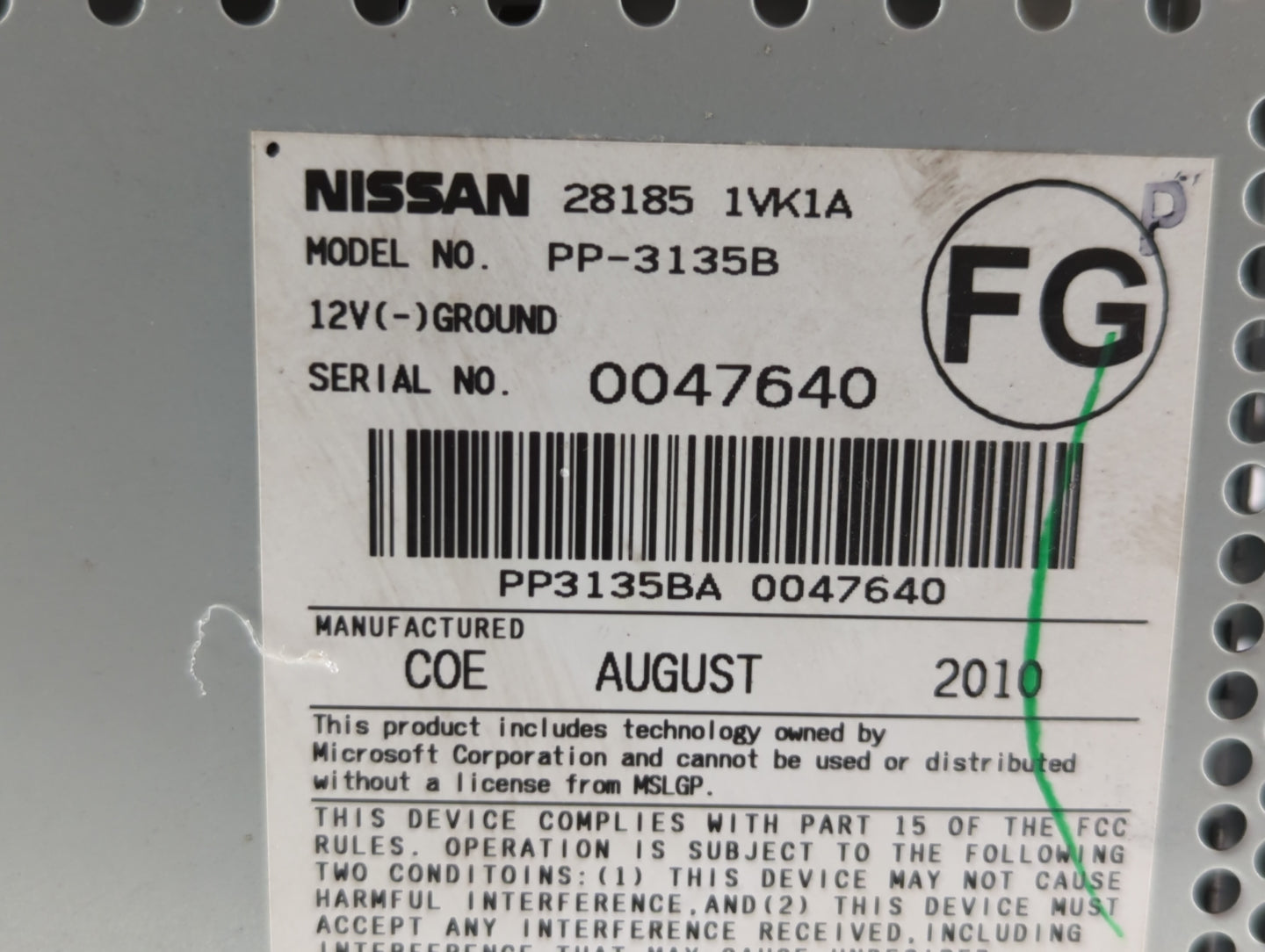 2011-2015 Nissan Rogue Am Fm Cd Player Radio Receiver - Oemusedautoparts1.com