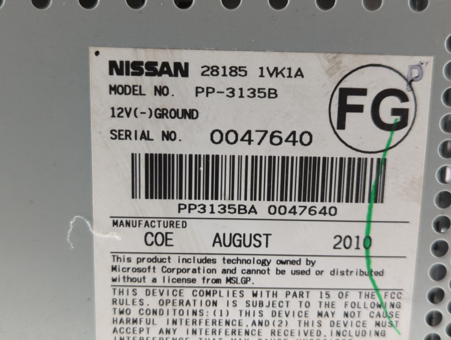 2011-2015 Nissan Rogue Am Fm Cd Player Radio Receiver - Oemusedautoparts1.com
