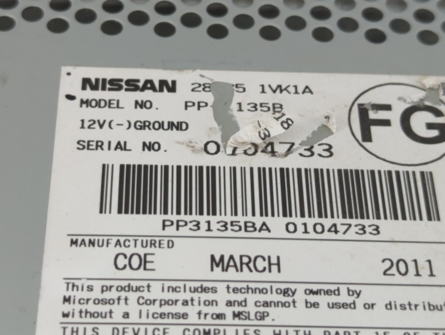 2011-2015 Nissan Rogue Am Fm Cd Player Radio Receiver - Oemusedautoparts1.com