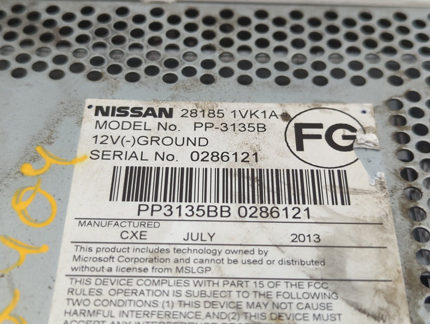 2011-2015 Nissan Rogue Am Fm Cd Player Radio Receiver - Oemusedautoparts1.com