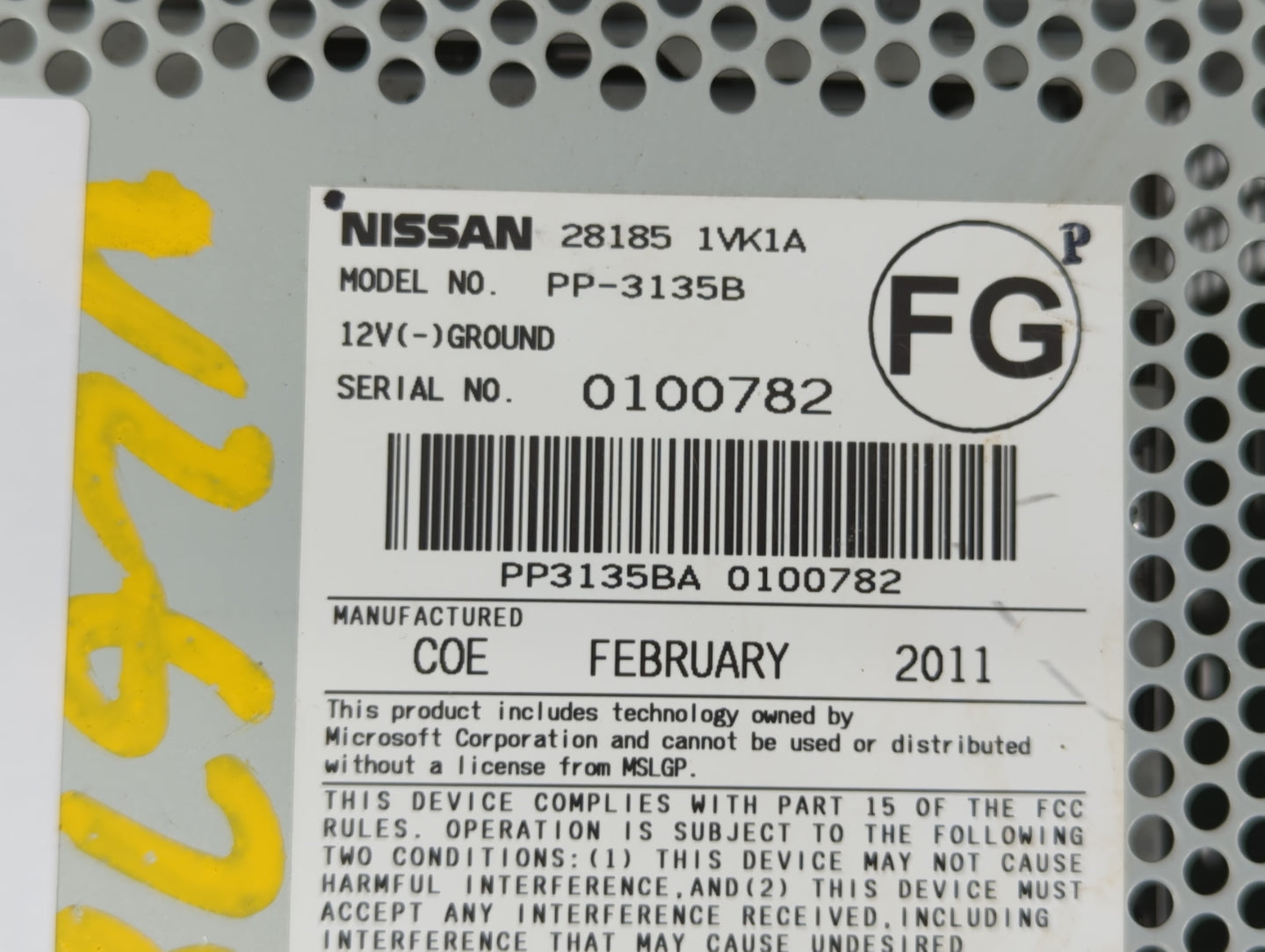 2011-2015 Nissan Rogue Am Fm Cd Player Radio Receiver - Oemusedautoparts1.com
