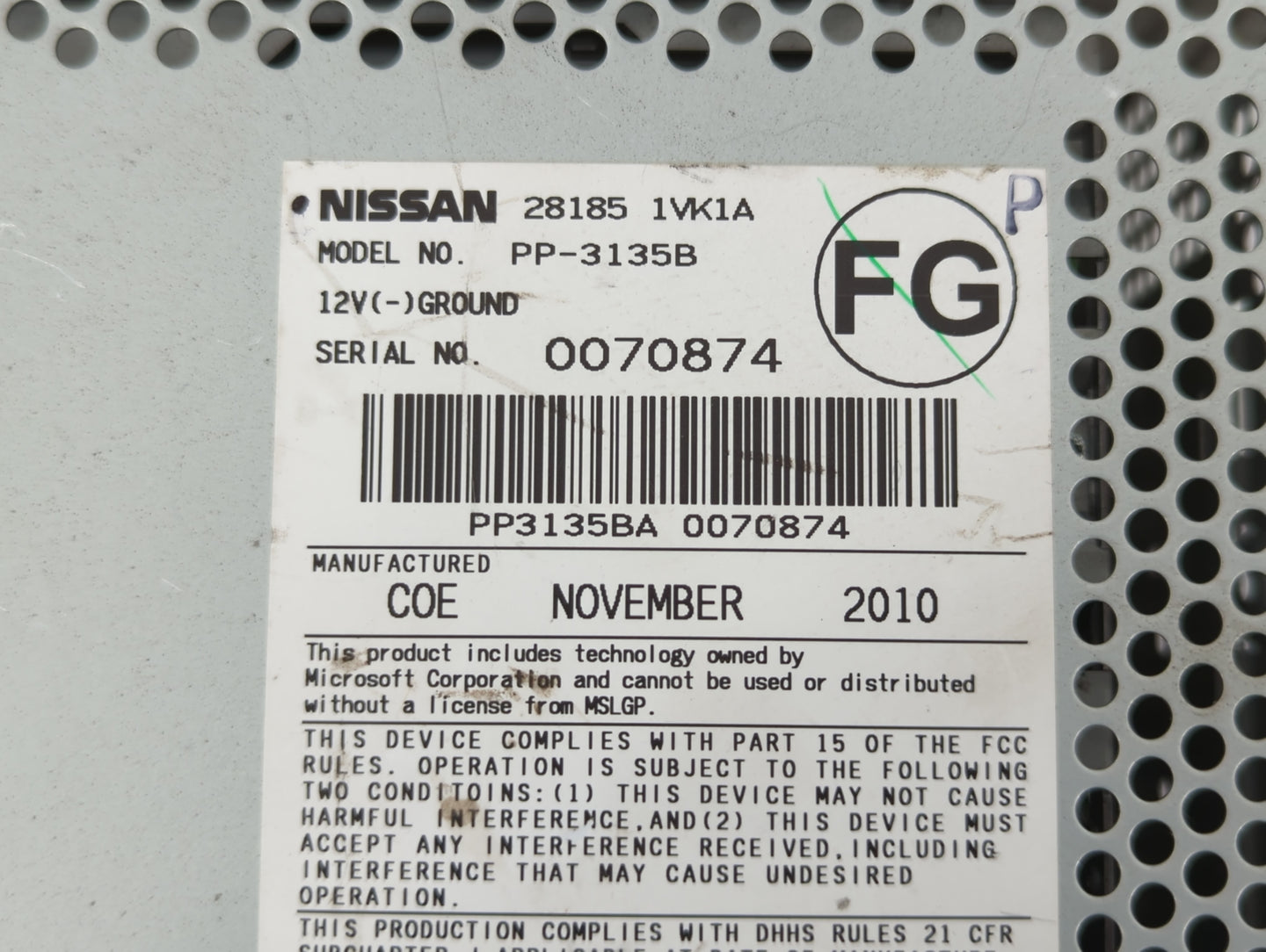 2011-2015 Nissan Rogue Am Fm Cd Player Radio Receiver - Oemusedautoparts1.com