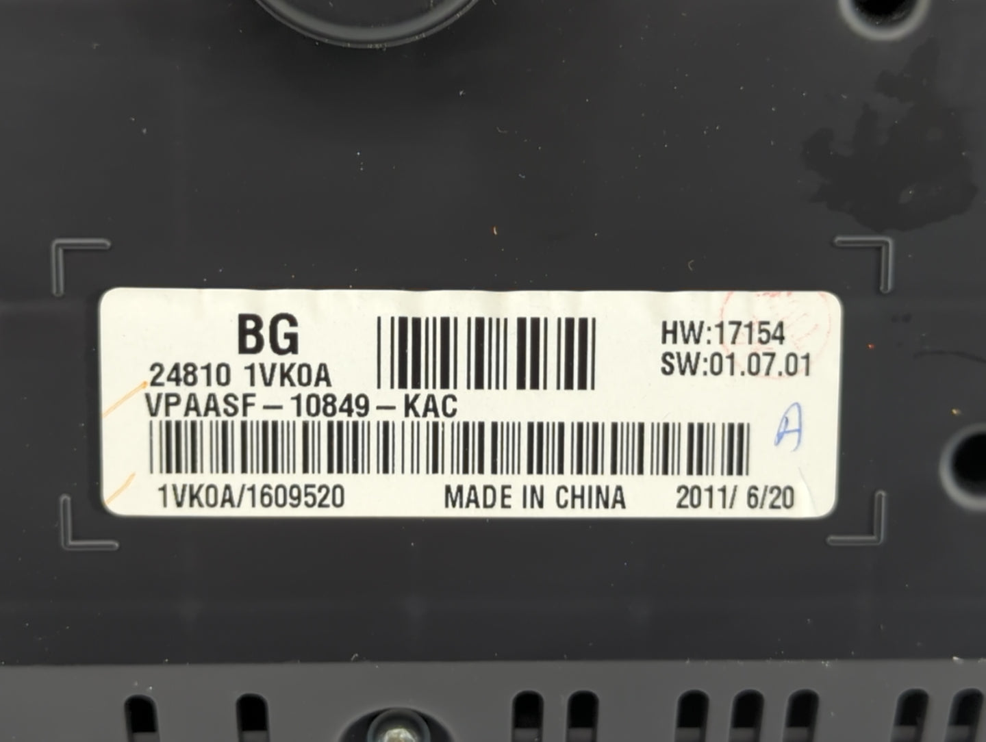 2011-2012 Nissan Rogue Instrument Cluster Speedometer Gauges P/N:24810 1VK0A Miles: Fits Fits 2011 2012 OEM Used Auto Parts 