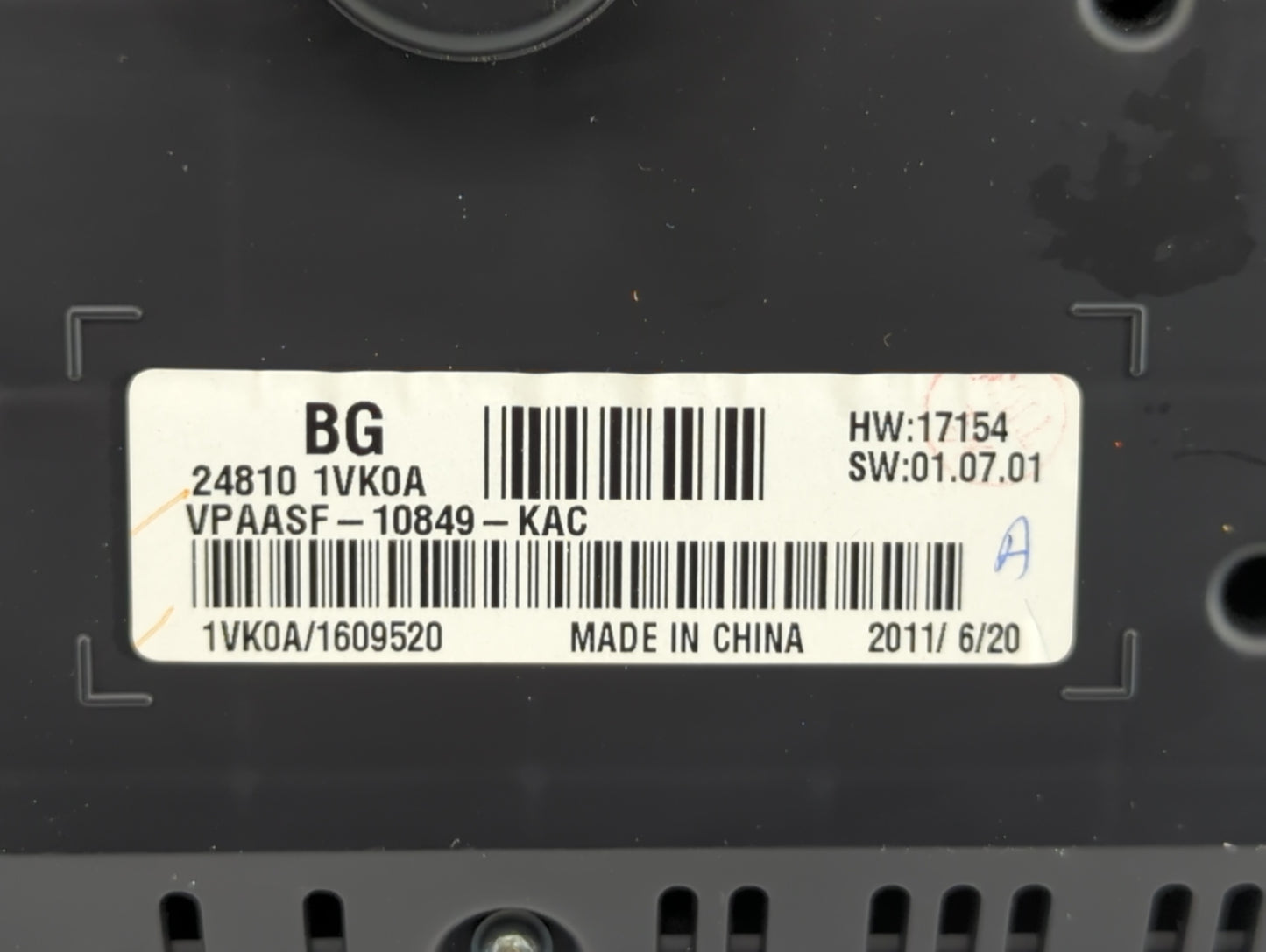 2011-2012 Nissan Rogue Instrument Cluster Speedometer Gauges P/N:24810 1VK0A Miles: Fits Fits 2011 2012 OEM Used Auto Parts 