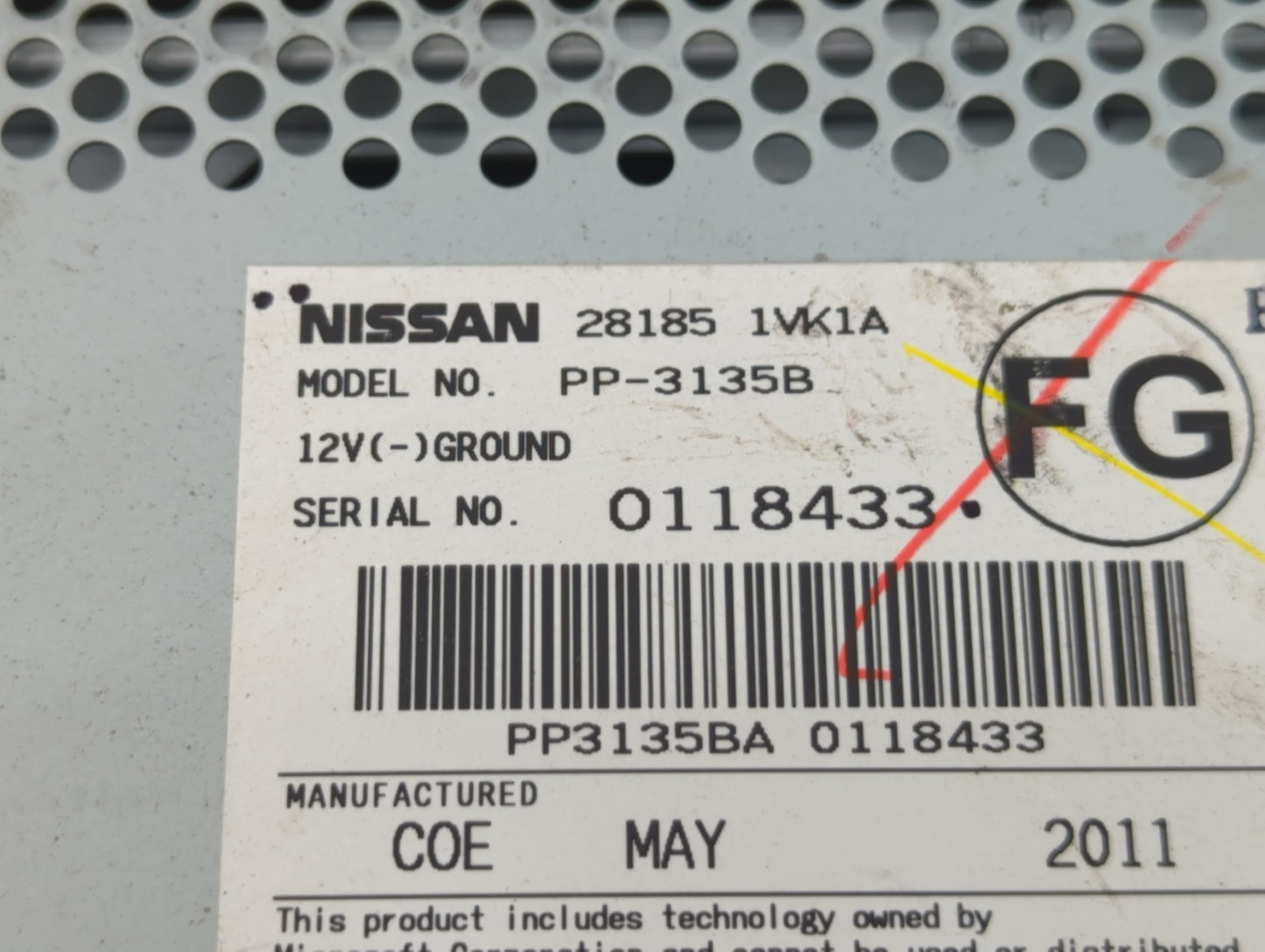 2011-2015 Nissan Rogue Radio AM FM Cd Player Receiver Replacement P/N:PP3135BA 28185 1VK1A Fits Fits 2011 2012 2013 2014 201