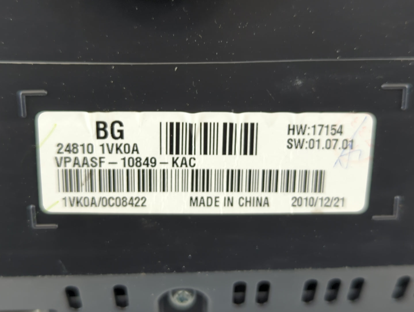 2011-2012 Nissan Rogue Instrument Cluster Speedometer Gauges P/N:24810 1VK0A Fits Fits 2011 2012 OEM Used Auto Parts - Oemus