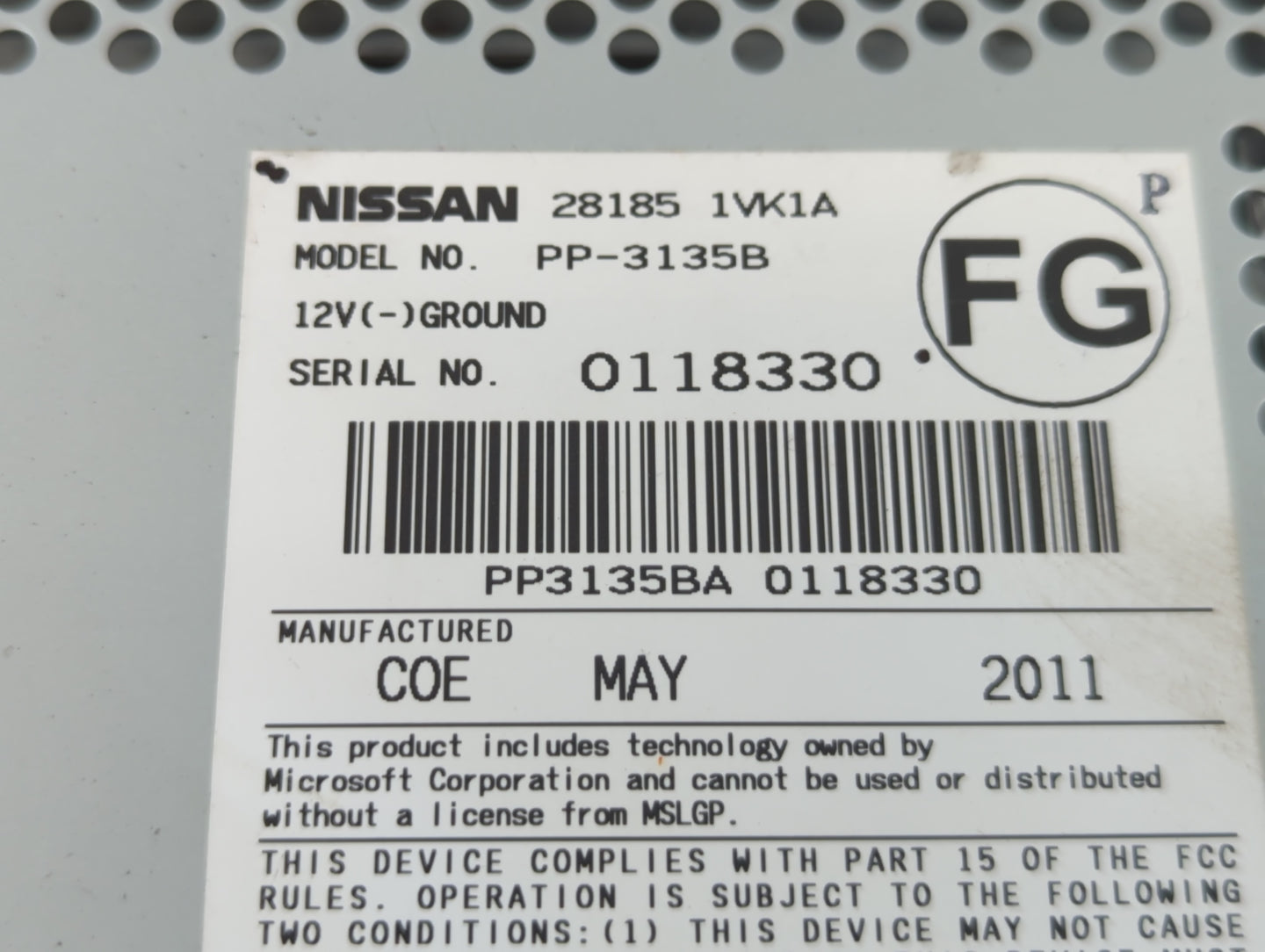 2011-2015 Nissan Rogue Am Fm Cd Player Radio Receiver - Oemusedautoparts1.com