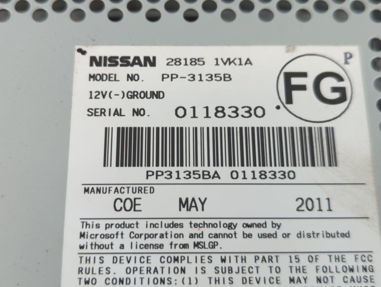 2011-2015 Nissan Rogue Am Fm Cd Player Radio Receiver - Oemusedautoparts1.com