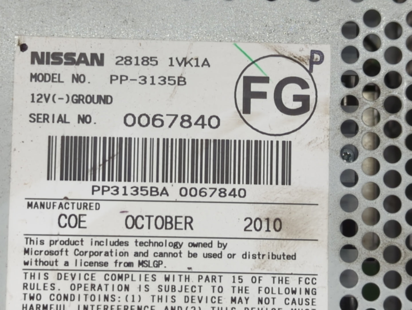 2011-2015 Nissan Rogue Radio AM FM Cd Player Receiver Replacement P/N:PP3135BA PP-3135B Fits Fits 2011 2012 2013 2014 2015 O