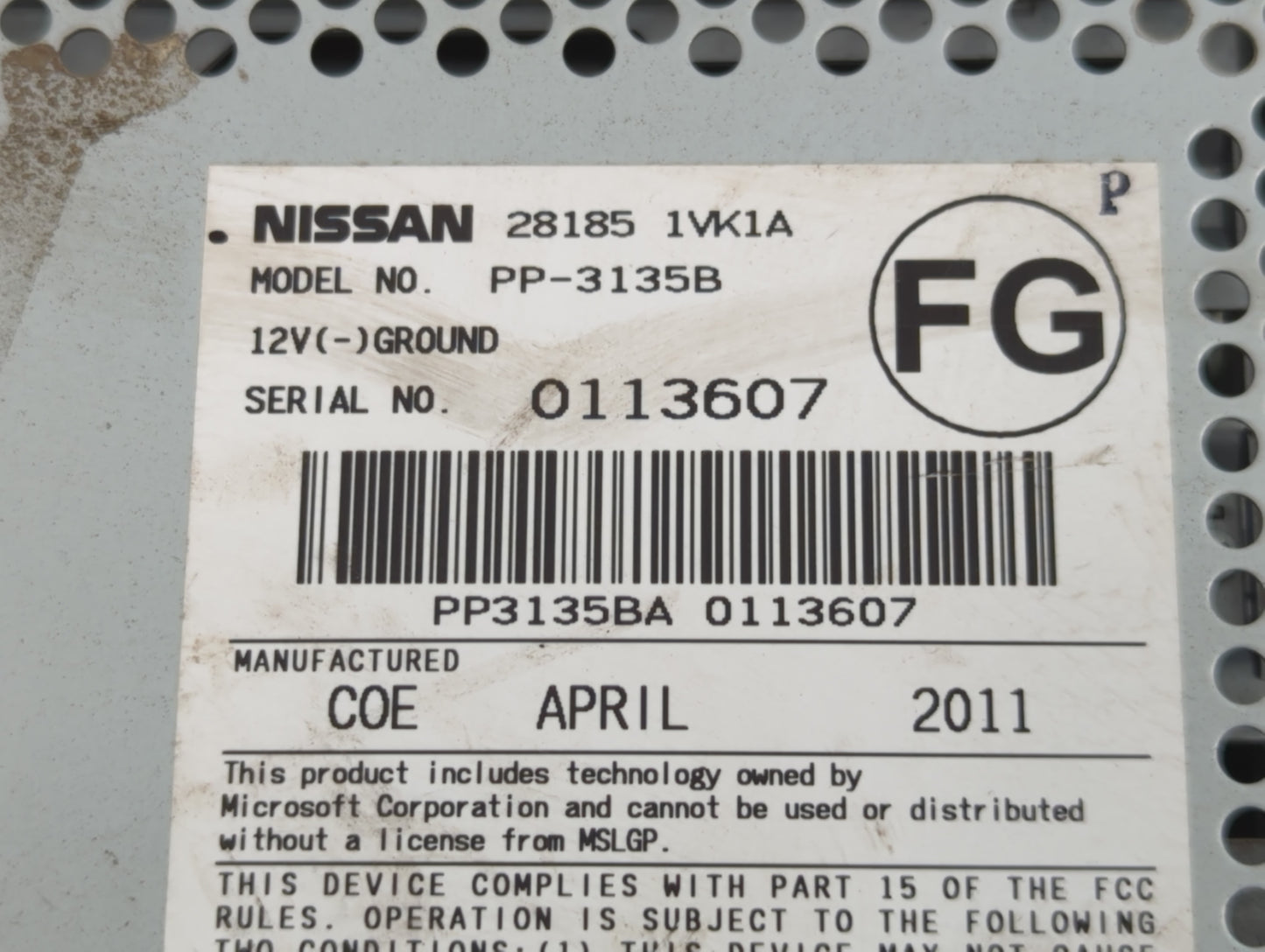 2011-2015 Nissan Rogue Radio AM FM Cd Player Receiver Replacement P/N:28185 1VK1A PP3135BB Fits Fits 2011 2012 2013 2014 201