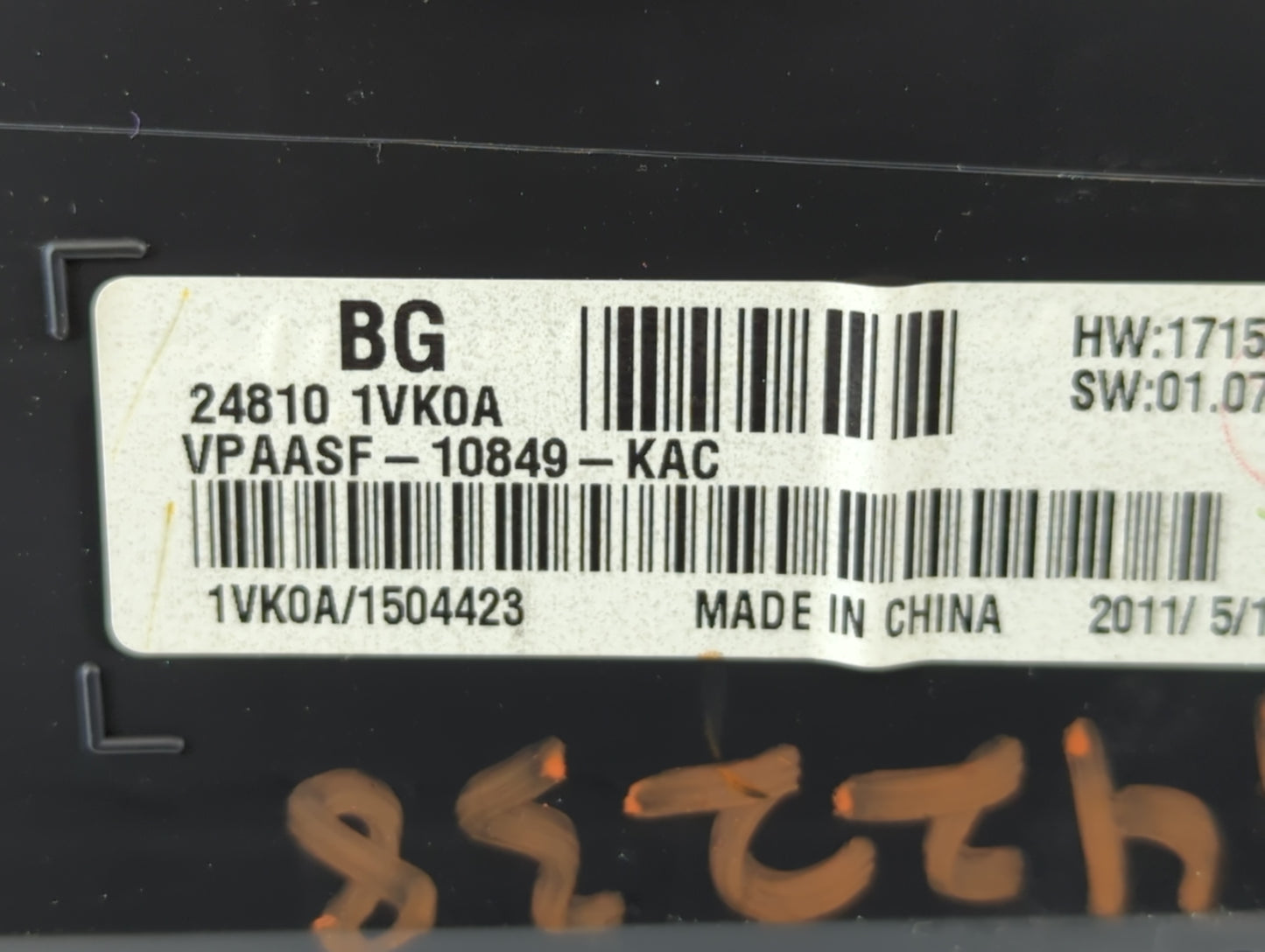 2011-2012 Nissan Rogue Instrument Cluster Speedometer Gauges P/N:VPAASF-10849-KAB 24810 1VK0A Fits Fits 2011 2012 OEM Used A