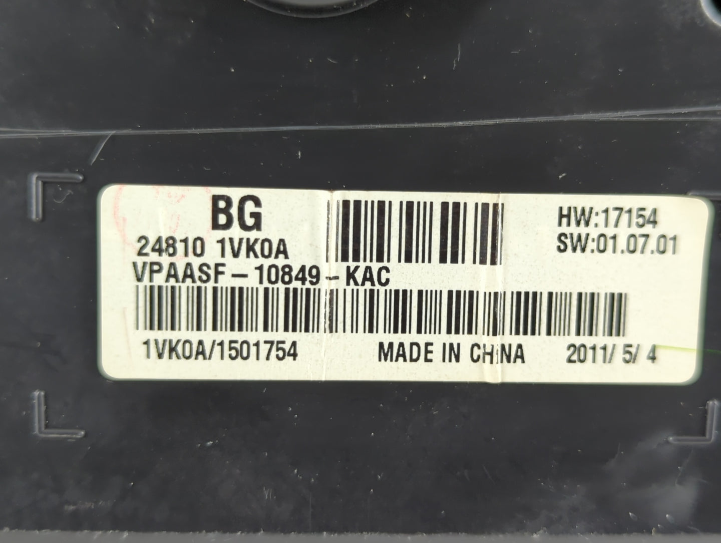 2011-2012 Nissan Rogue Instrument Cluster Speedometer Gauges P/N:VPAASF-10849-KAC 24810 1VK0A Fits Fits 2011 2012 OEM Used A