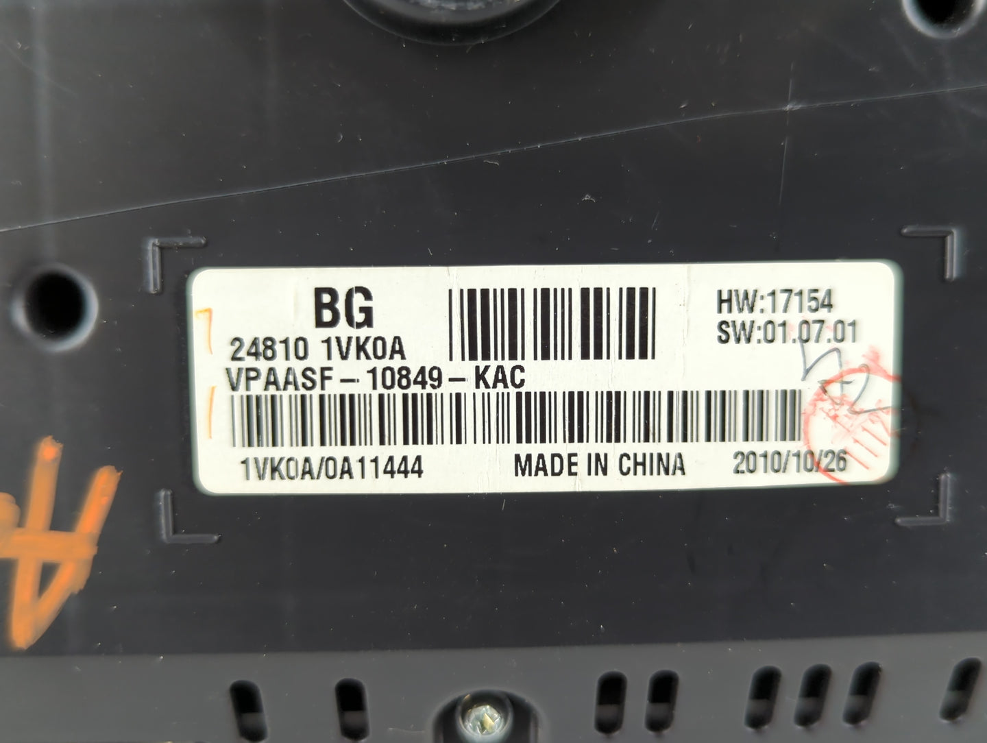 2011-2012 Nissan Rogue Instrument Cluster Speedometer Gauges P/N:VPAASF-10849-KAC 24810 1VK0C Fits Fits 2011 2012 OEM Used A