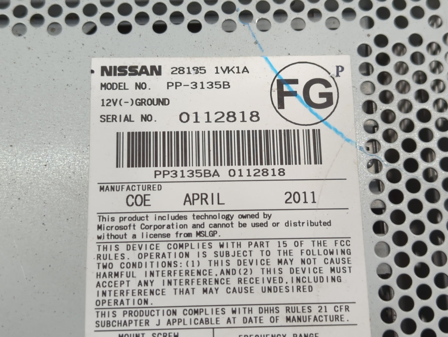 2011-2015 Nissan Rogue Radio AM FM Cd Player Receiver Replacement P/N:28185 1VK1A Fits Fits 2011 2012 2013 2014 2015 OEM Use