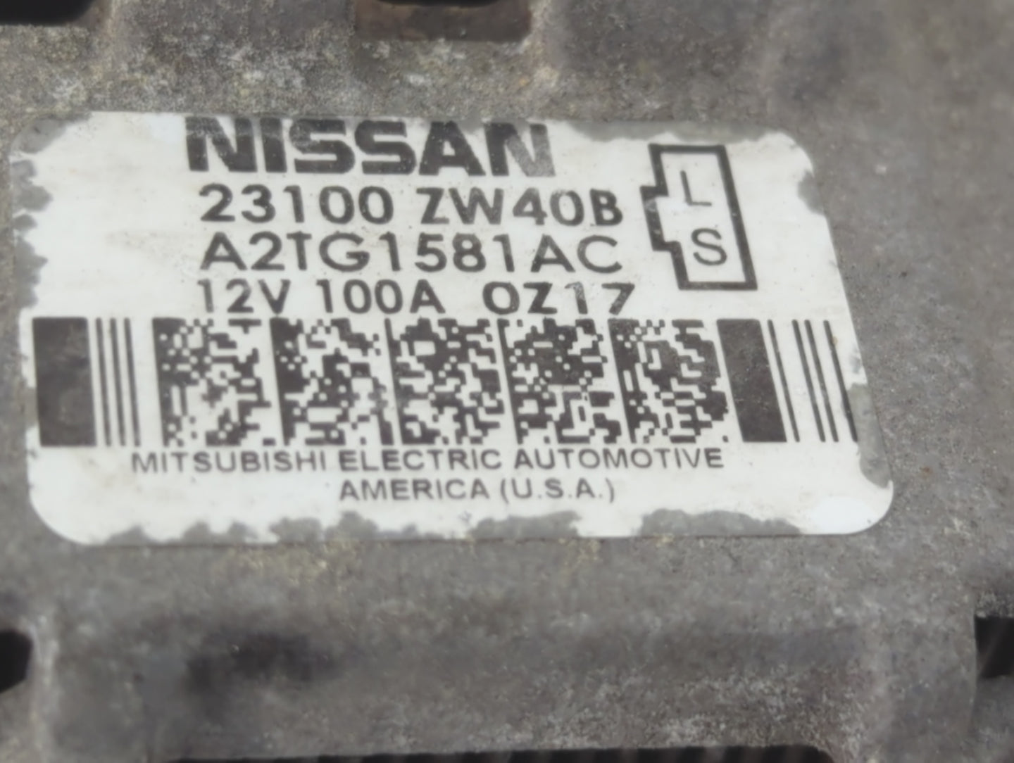 2010-2012 Nissan Sentra Alternator Replacement Generator Charging Assembly Engine OEM P/N:A2TG1581AC 23100 ZW40B Fits OEM Us