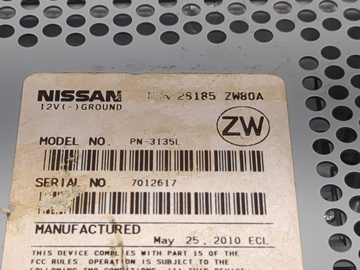 2010-2012 Nissan Versa Radio AM FM Cd Player Receiver Replacement P/N:28185 ZW80A PN-3135L Fits Fits 2010 2011 2012 2014 201