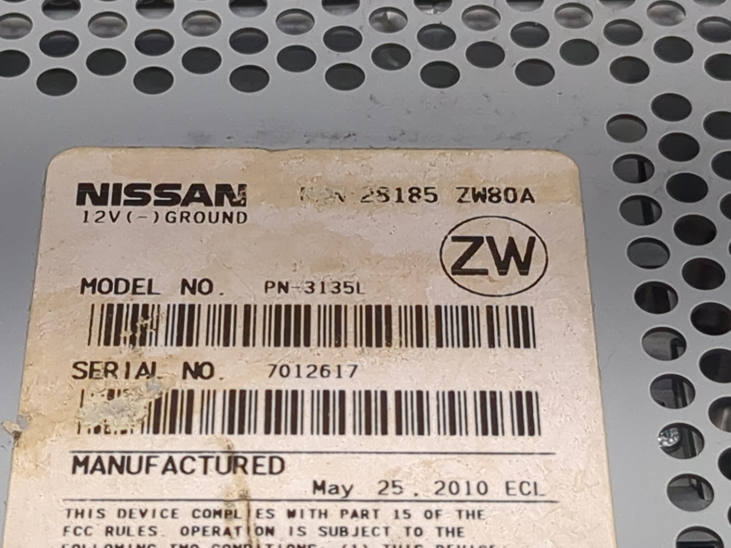 2010-2012 Nissan Versa Radio AM FM Cd Player Receiver Replacement P/N:28185 ZW80A PN-3135L Fits Fits 2010 2011 2012 2014 201
