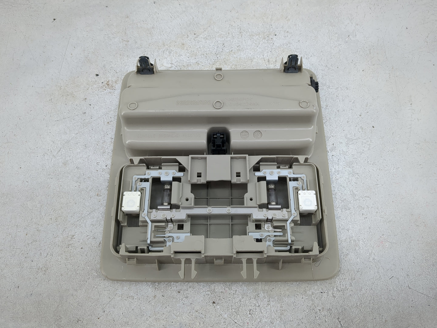 2011 Nissan Versa Overhead Roof Console Tan - Oemusedautoparts1.com