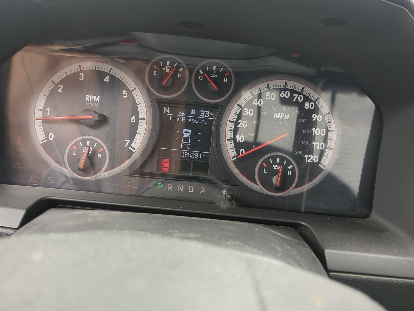 2011 Ram 1500 Instrument Cluster Speedometer Gauges Miles:198K Fits OEM Used Auto Parts - Oemusedautoparts1.com