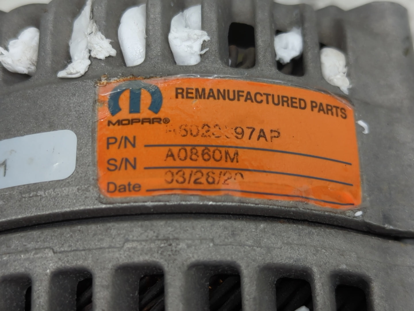 2011-2012 Ram 1500 Alternator Replacement Generator Charging Assembly Engine OEM Fits OEM Used Auto Parts - Oemusedautoparts
