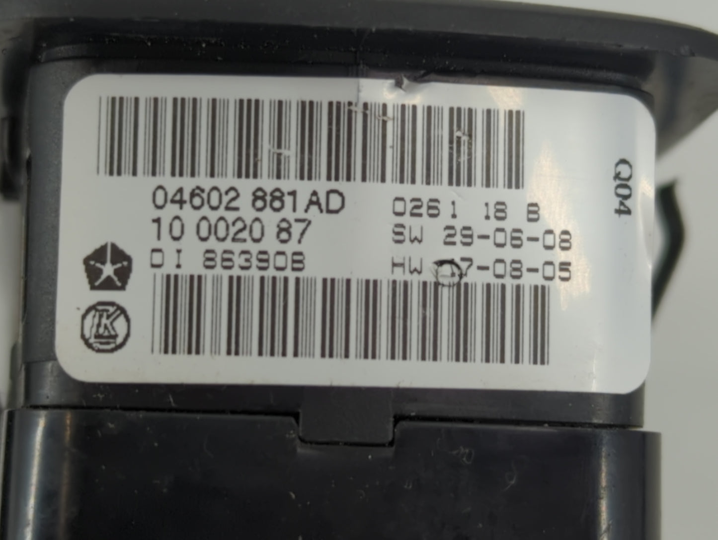 2011 Ram 1500 Master Power Window Switch Replacement Driver Side Left P/N:04602881AD Fits OEM Used Auto Parts - Oemusedautop