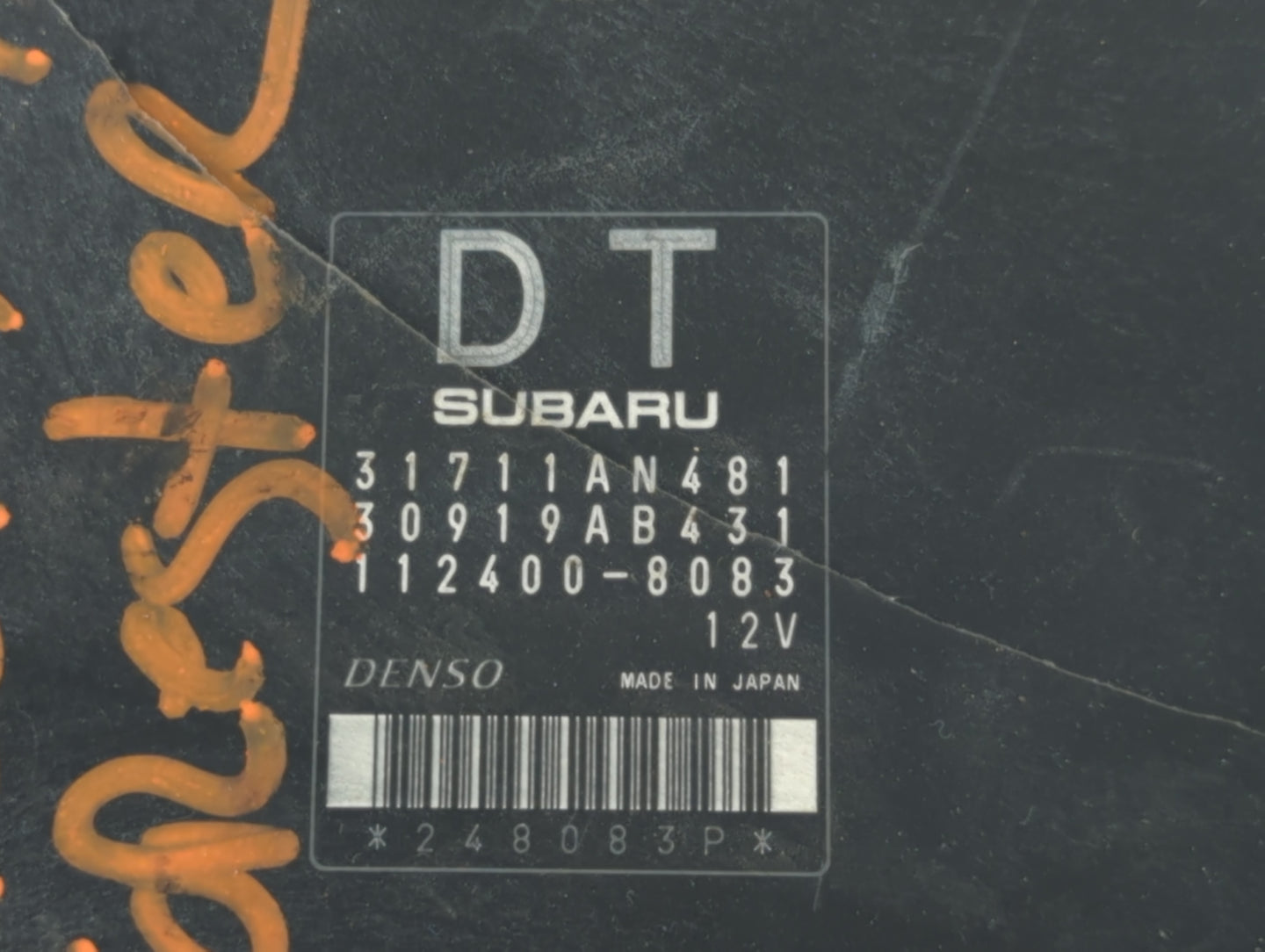 2011 Subaru Forester PCM Engine Control Computer ECU ECM PCU OEM P/N:112400-8083 30919AB431, 31711AN481 Fits OEM Used Auto P