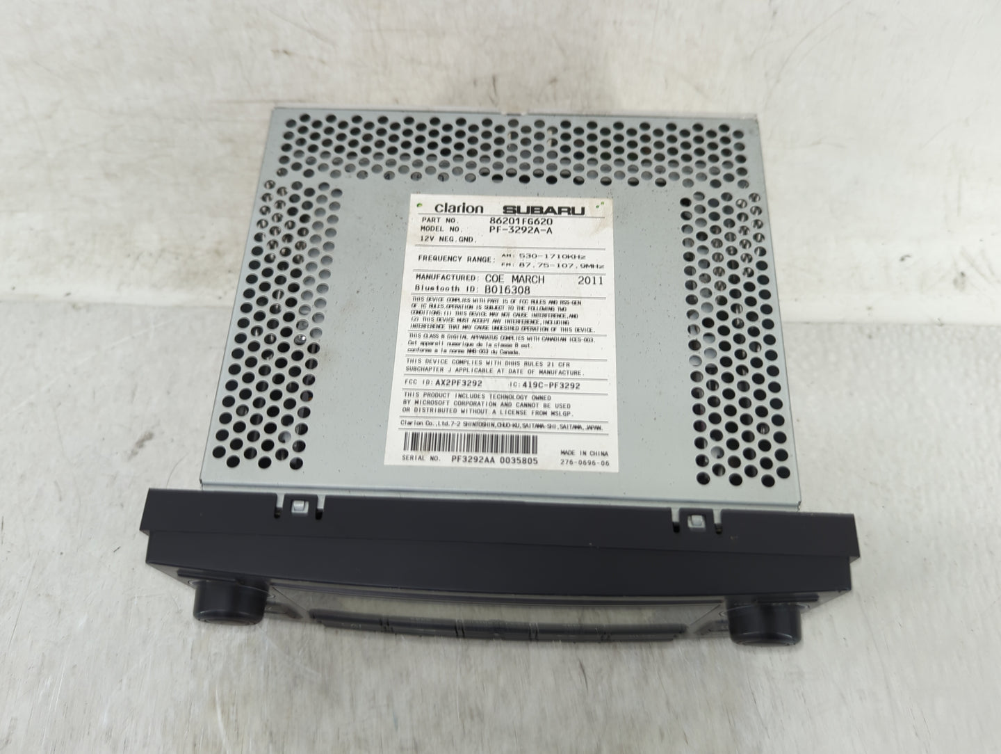 2008-2011 Subaru Impreza Radio AM FM Cd Player Receiver Replacement P/N:86201FG620 Fits Fits 2008 2009 2010 2011 OEM Used Au
