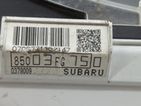 2010-2011 Subaru Impreza Instrument Cluster Speedometer Gauges P/N:85003FG750 85003FG760 Fits Fits 2010 2011 OEM Used Auto P