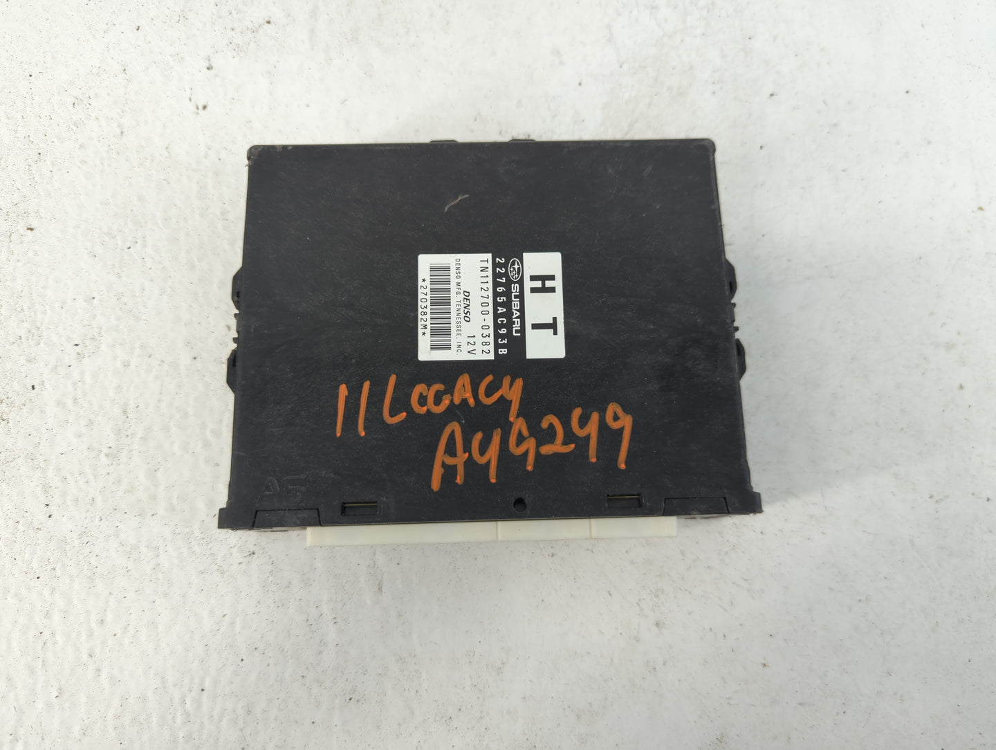 2011 Subaru Legacy PCM Engine Control Computer ECU ECM PCU OEM P/N:TN112700-0382 22765AC93B, TN112400-4963, 22765AB07B Fits 