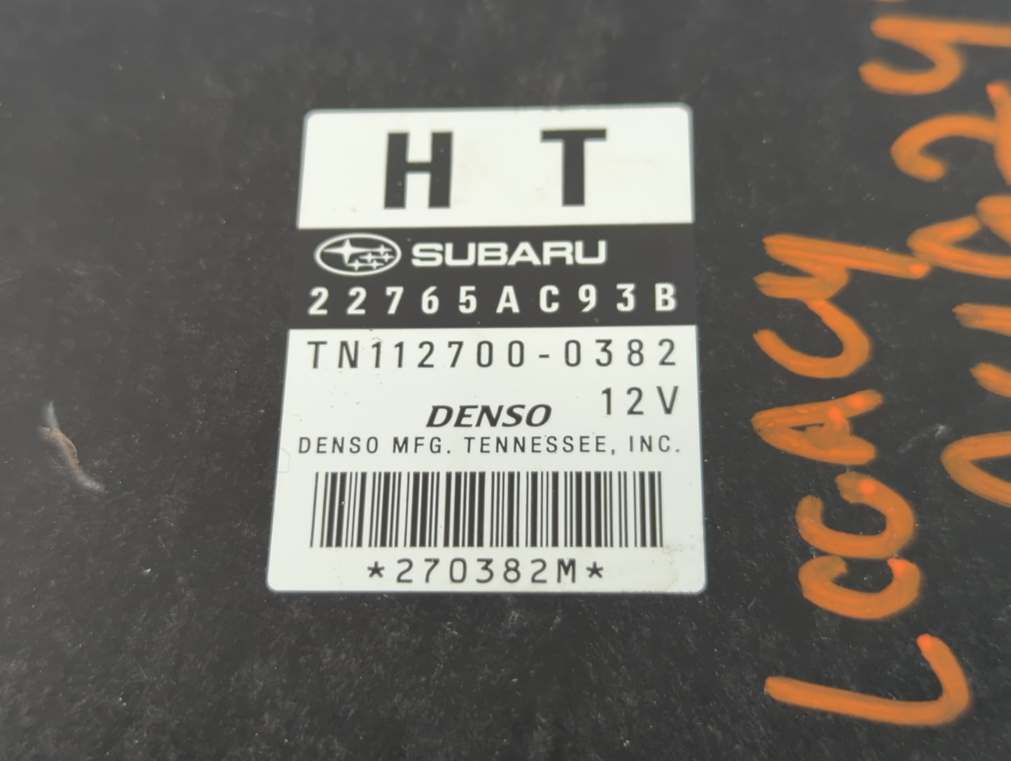2011 Subaru Legacy PCM Engine Control Computer ECU ECM PCU OEM P/N:TN112700-0382 22765AC93B, TN112400-4963, 22765AB07B Fits 