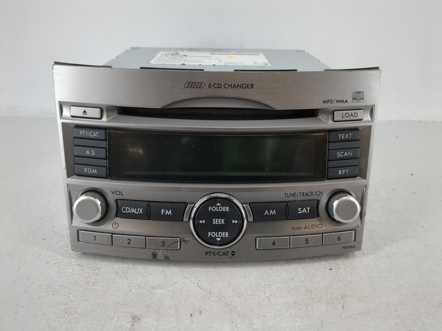 2010-2012 Subaru Legacy Radio AM FM Cd Player Receiver Replacement P/N:86201AJ60A Fits Fits 2010 2011 2012 OEM Used Auto Par