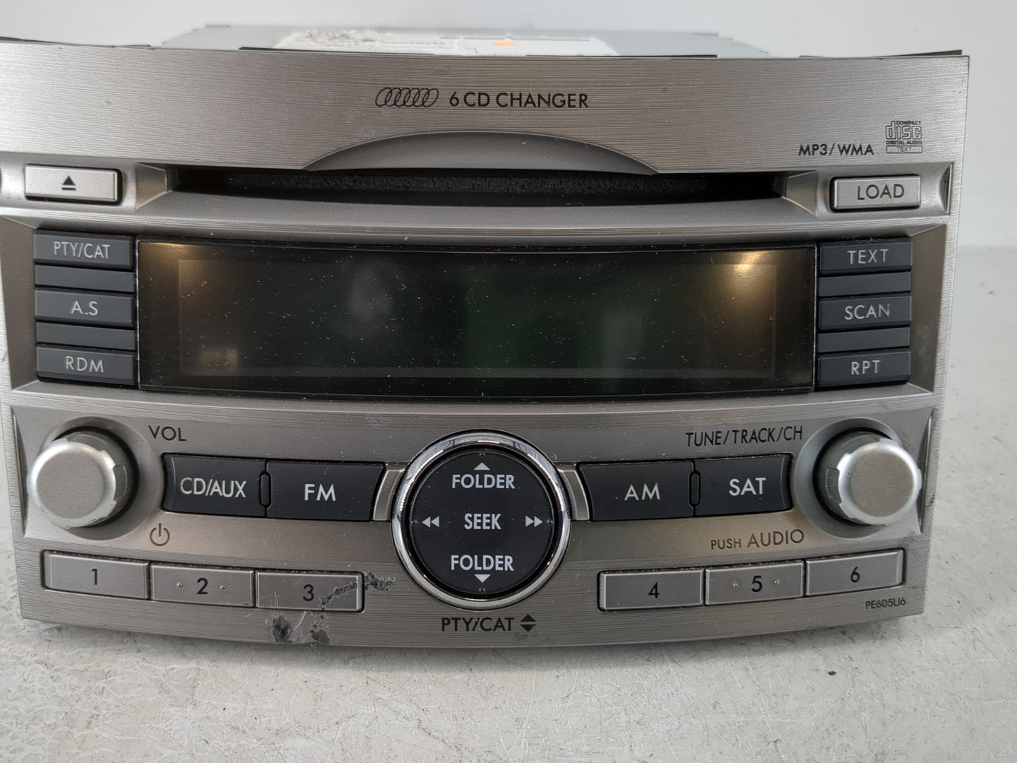 2010-2012 Subaru Legacy Radio AM FM Cd Player Receiver Replacement P/N:86201AJ60A Fits Fits 2010 2011 2012 OEM Used Auto Par