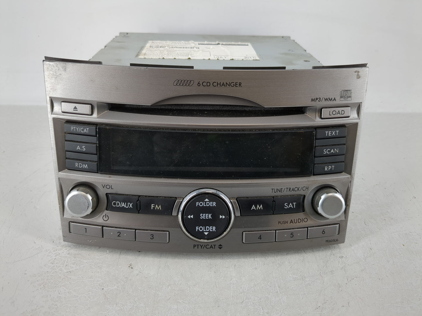 2010-2012 Subaru Legacy Radio AM FM Cd Player Receiver Replacement P/N:86201AJ60A Fits Fits 2010 2011 2012 OEM Used Auto Par