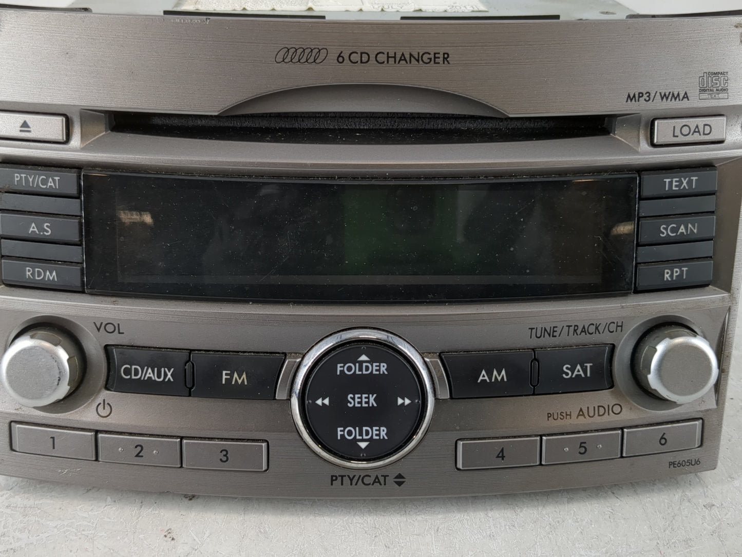 2010-2012 Subaru Legacy Radio AM FM Cd Player Receiver Replacement P/N:86201AJ60A Fits Fits 2010 2011 2012 OEM Used Auto Par