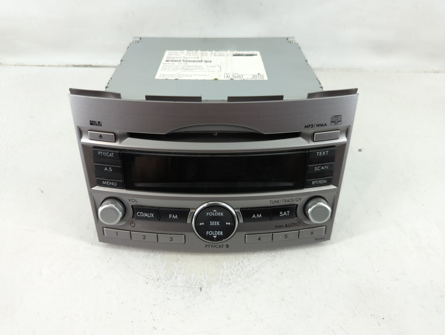 2011-2014 Subaru Legacy Radio AM FM Cd Player Receiver Replacement P/N:86201AJ64A Fits Fits 2011 2012 2013 2014 OEM Used Aut