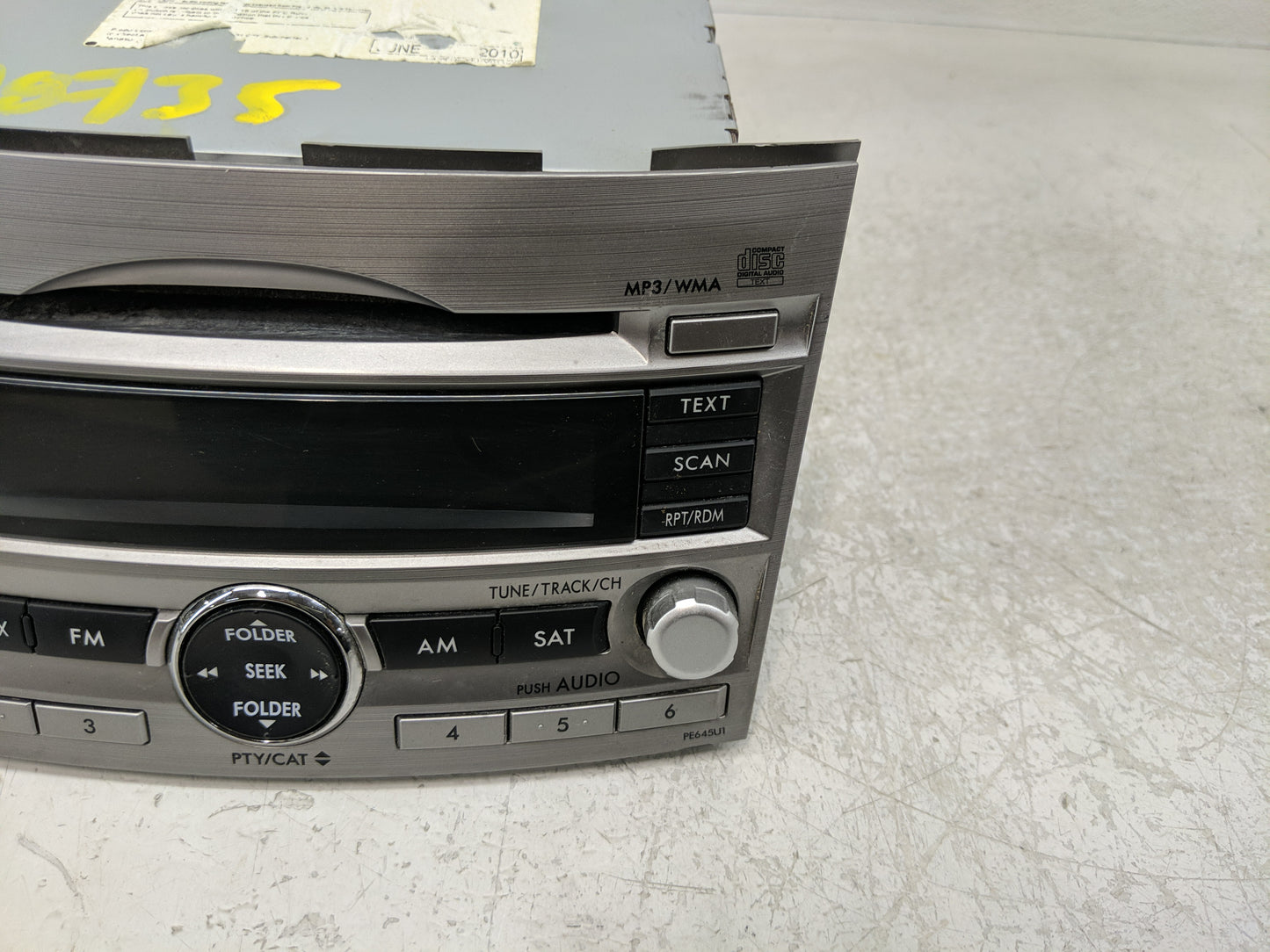 2010-2012 Subaru Legacy Radio AM FM Cd Player Receiver Replacement P/N:86201AJ64A Fits Fits 2010 2011 2012 OEM Used Auto Par