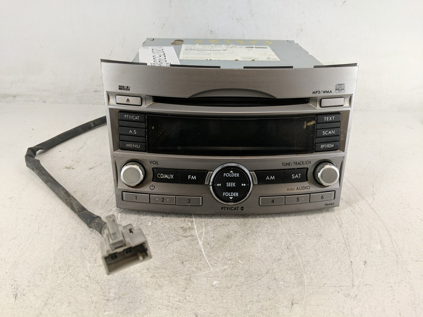 2010-2012 Subaru Legacy Radio AM FM Cd Player Receiver Replacement Fits Fits 2010 2011 2012 OEM Used Auto Parts - Oemusedaut