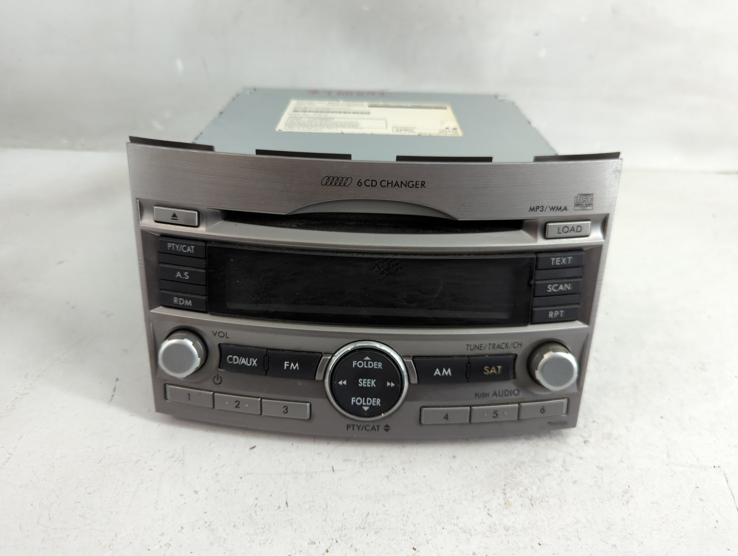 2010-2012 Subaru Legacy Radio AM FM Cd Player Receiver Replacement P/N:86201AJ60A Fits Fits 2010 2011 2012 OEM Used Auto Par